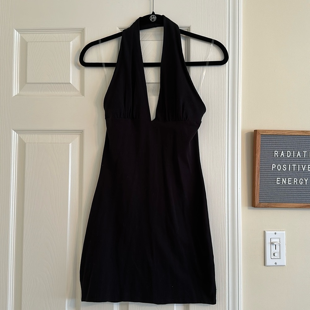 Black Halter Mini Dress